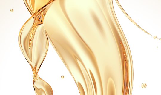 Golden heating oil swirling